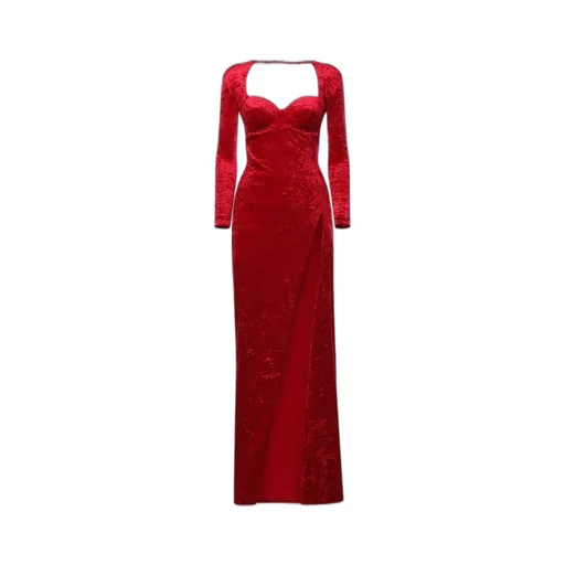 Draped Velvet Maxi Dress