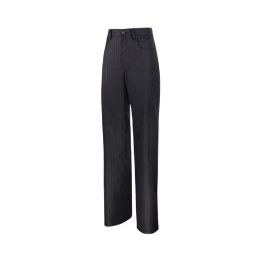 Pinstriped Straight-Leg Trousers