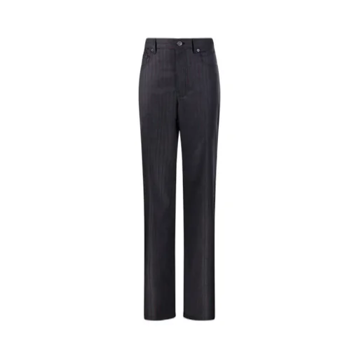 Pinstriped Straight-Leg Trousers