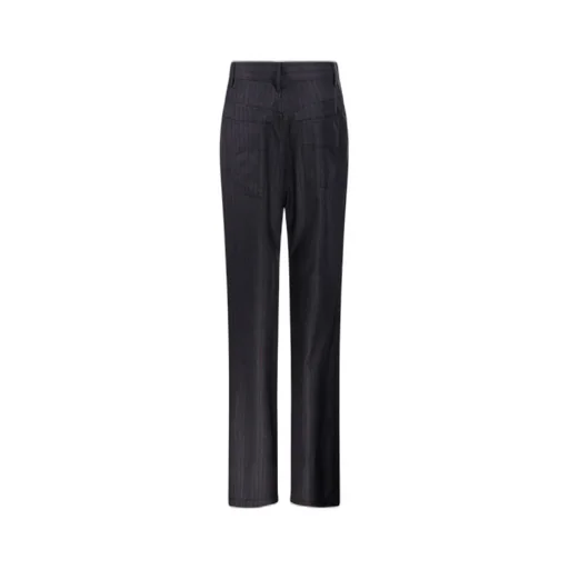 Pinstriped Straight-Leg Trousers