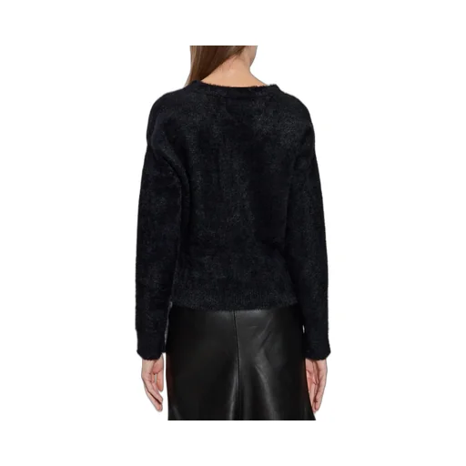 Heart Crystal-Button Fluffy Cardigan