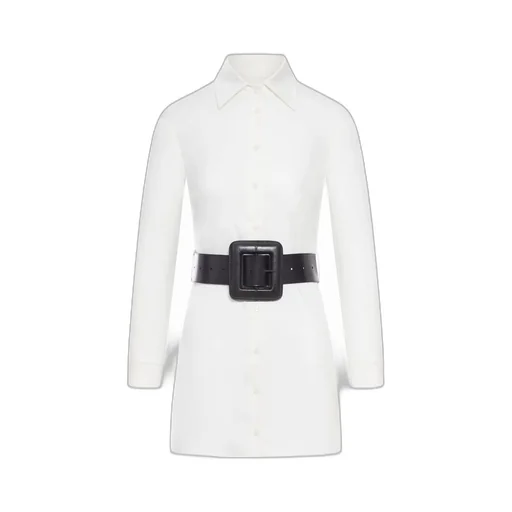 Belted Long-Sleeve Shirt Dress