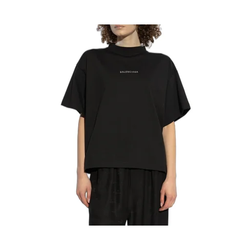Logo Embellished Mockneck T-Shirt