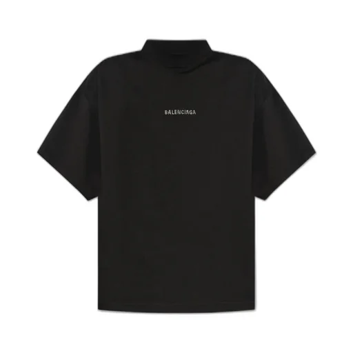 Logo Embellished Mockneck T-Shirt