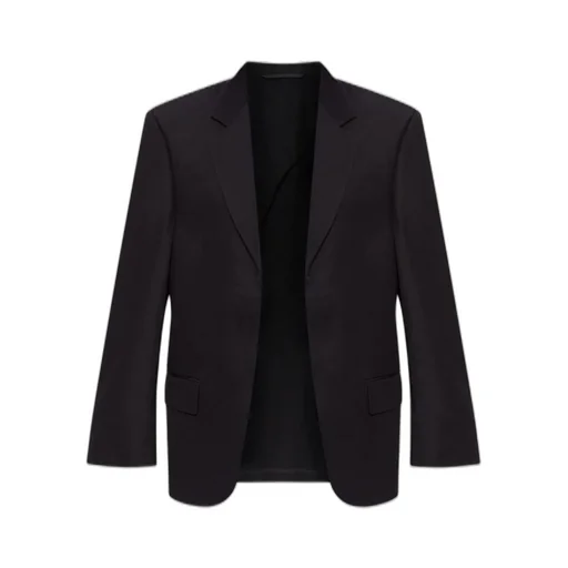 Padded-Shoulder Blazer