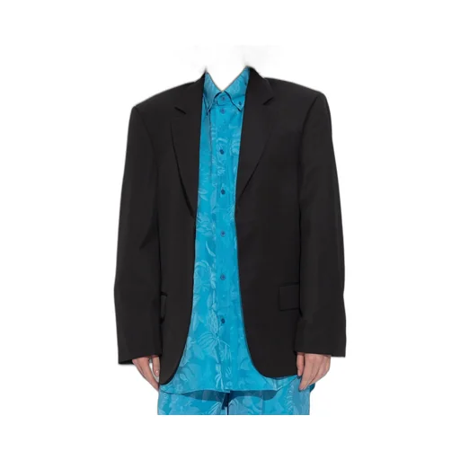 Padded-Shoulder Blazer