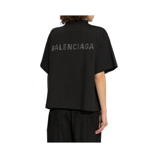 Logo Embellished Mockneck T-Shirt