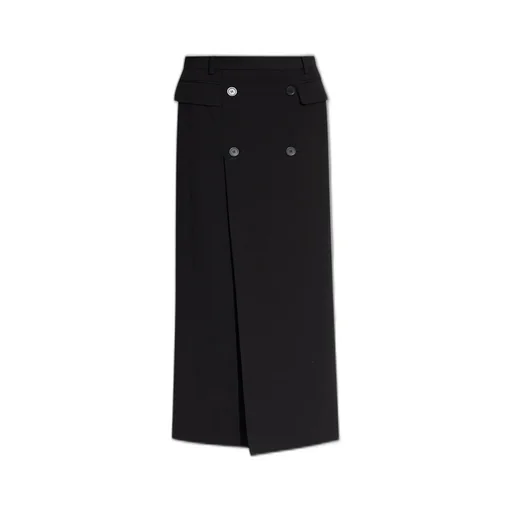 Decorative Buttons Maxi Skirt