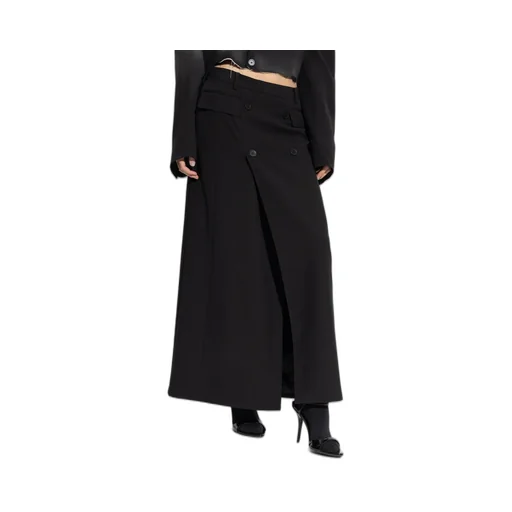 Decorative Buttons Maxi Skirt