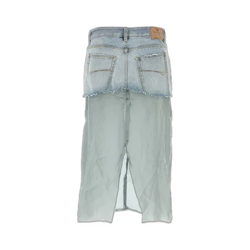 Ripped-Off Denim Skirt
