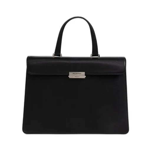 Logo Plaque Top Handle Bag