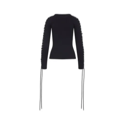 Lace-Up Long-Sleeved Top