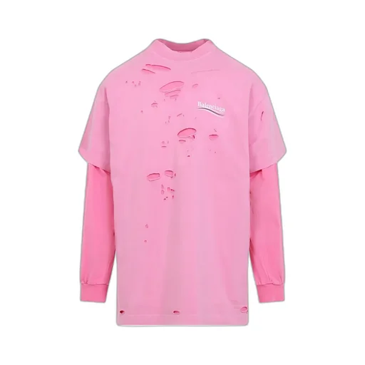 Destroyed Layered Long-Sleeved T-Shirt