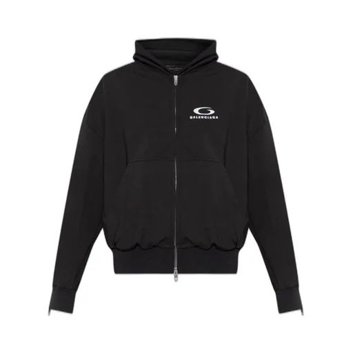 Logo Embroidered Zip-Up Jacket