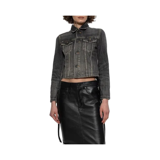 Lace-Up Denim Jacket