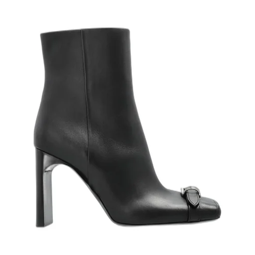 Buckle Detailed Square-Toe Boots