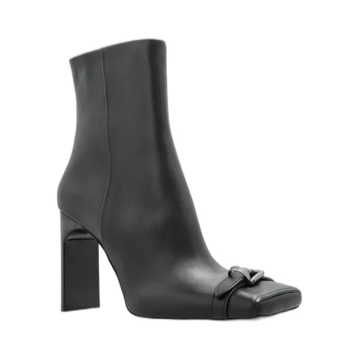 Buckle Detailed Square-Toe Boots