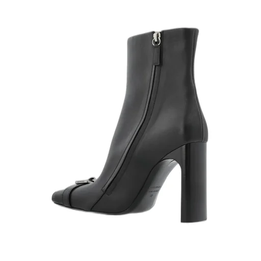 Buckle Detailed Square-Toe Boots