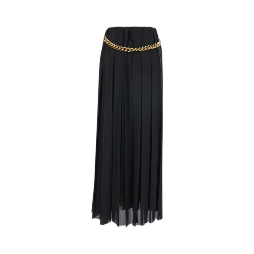 Chunky Chain Pleated Maxi Skirt
