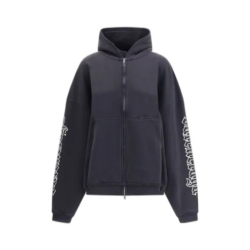 Blackletter Script Pulled Zipped Hoodie