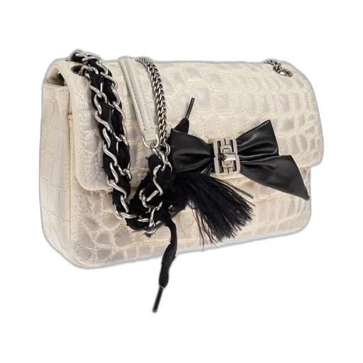 Clem Bow Embossed Small Shoulder Bag