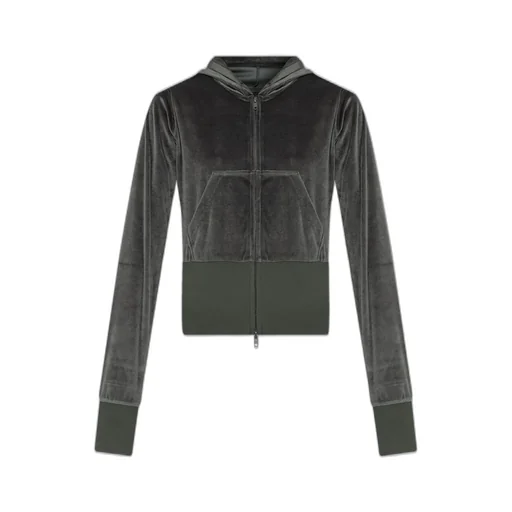 Velvet Zip-Up Hooded Jacket