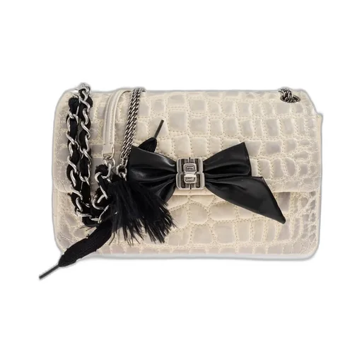 Clem Bow Embossed Small Shoulder Bag