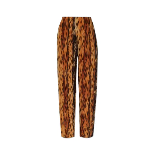 Fur Print Straight-Leg Pants