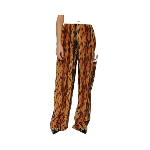 Fur Print Straight-Leg Pants