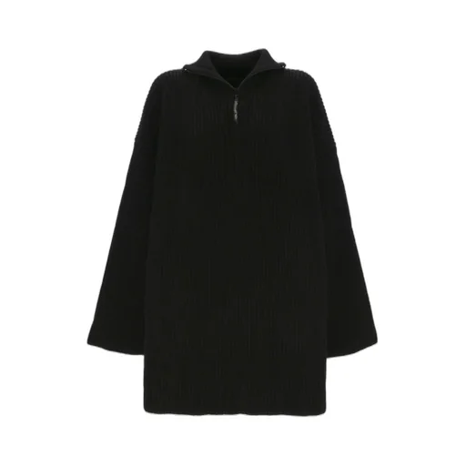 Half-Zip High Neck Poncho