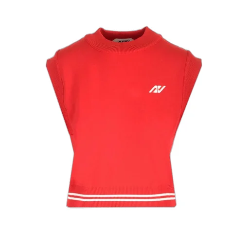 Logo Embroidered Crewneck Sleeveless Sweatshirt
