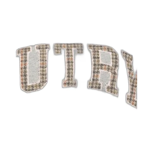 Check-Pattern Embroidered Long Sleeved Sweatshirt