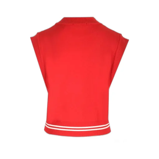 Logo Embroidered Crewneck Sleeveless Sweatshirt