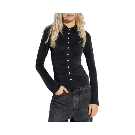 Draped Button-Up Top