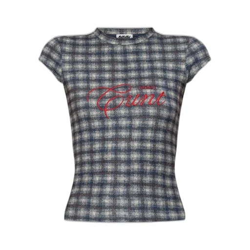 Checkered Inscription T-Shirt