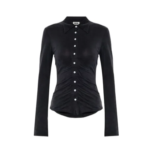 Draped Button-Up Top
