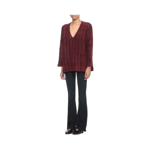 Woven V-Neck Knitwear
