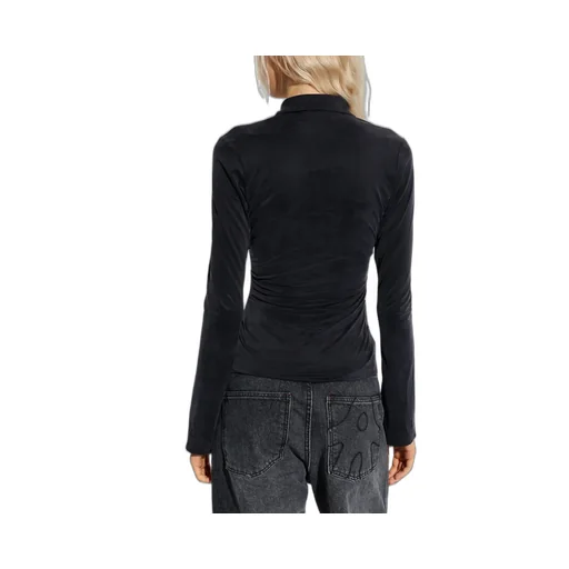Draped Button-Up Top