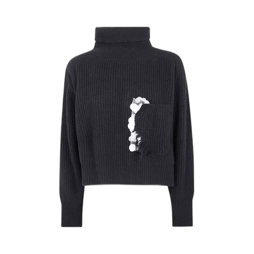 Embroidered High Turtle Neck Knitwear