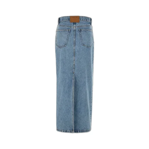 Rear Slit Denim Skirt