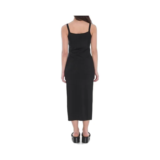 3D Logo Mesh Sleeveless Midi Dress