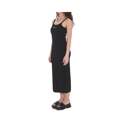 3D Logo Mesh Sleeveless Midi Dress