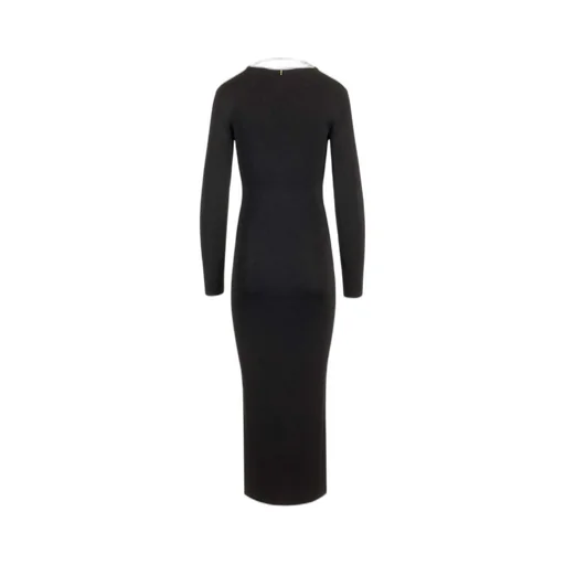 V-Neck Chain-Detailed Maxi Dress