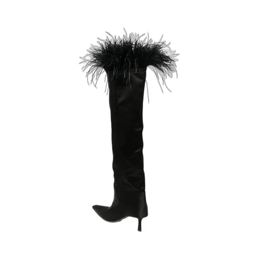 Fluffy Detailed Pointed-Toe Boots