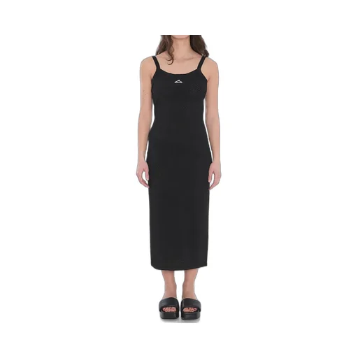 3D Logo Mesh Sleeveless Midi Dress