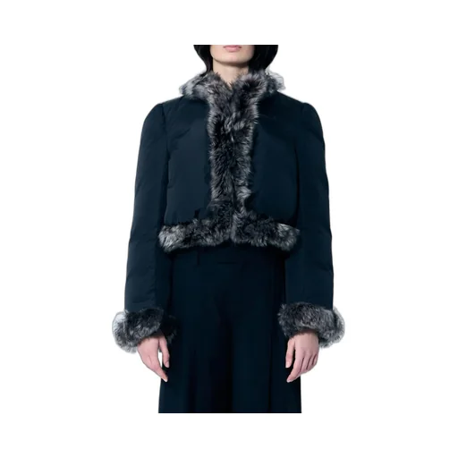 Fur Trim Cardigan Puffer Coat