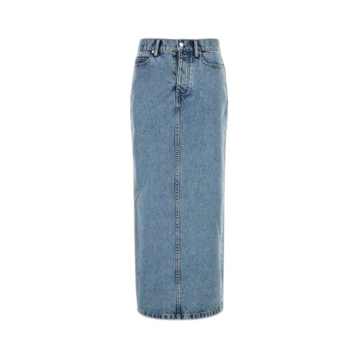 Rear Slit Denim Skirt