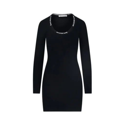Logo Jacquard Scoop Neck Dress
