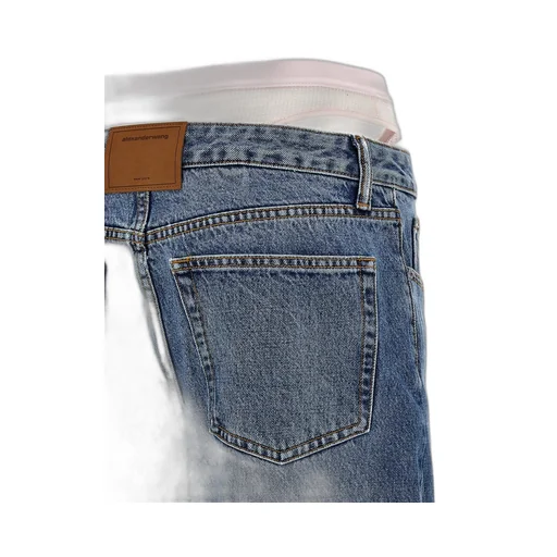 Layered Underwear Straight-Leg Jeans