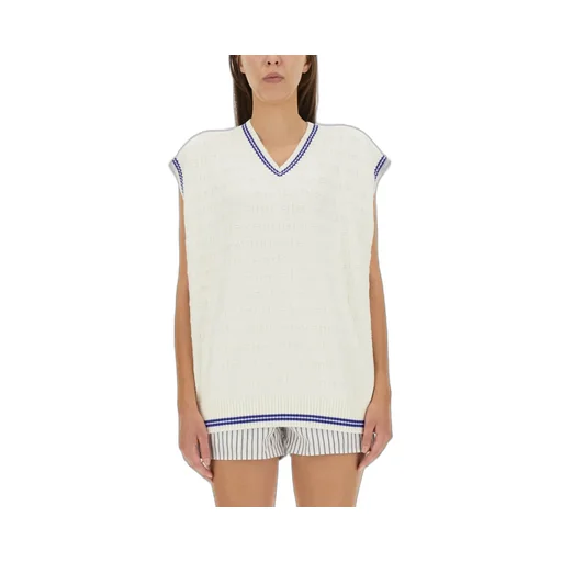 Logo Detailed V-Neck Vest
